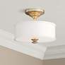 Harbour Point 13 1/2" Wide Etched White Glass Ceiling Light