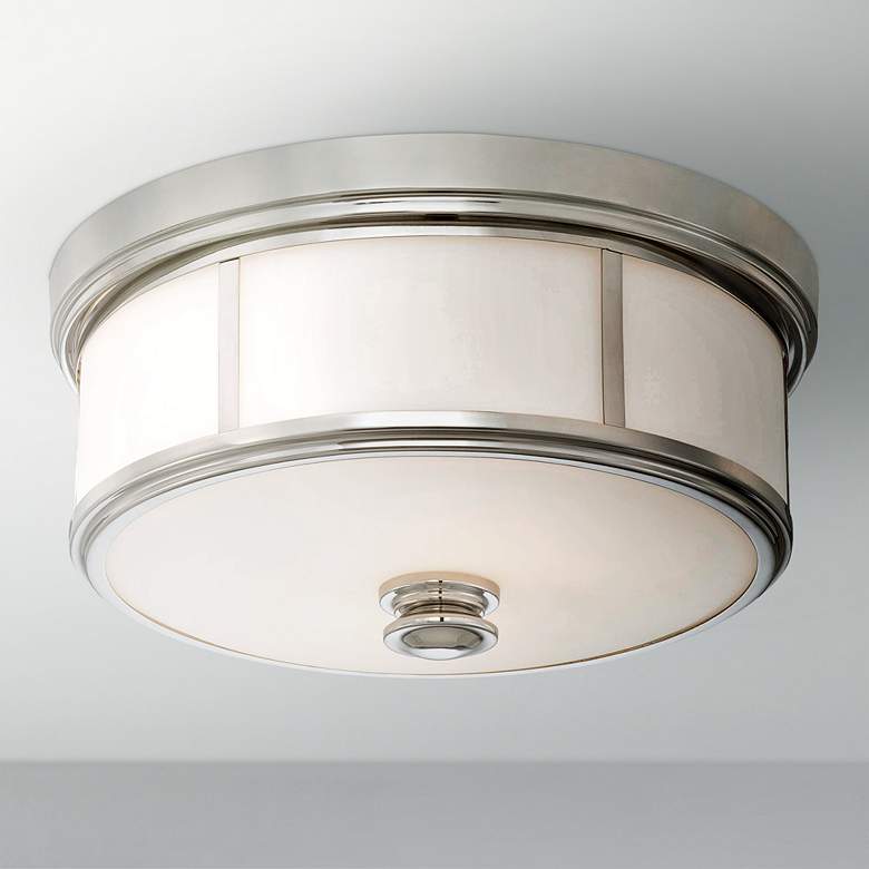 Image 1 Harbour Point 13 1/2" Wide Polished Nickel Ceiling Light