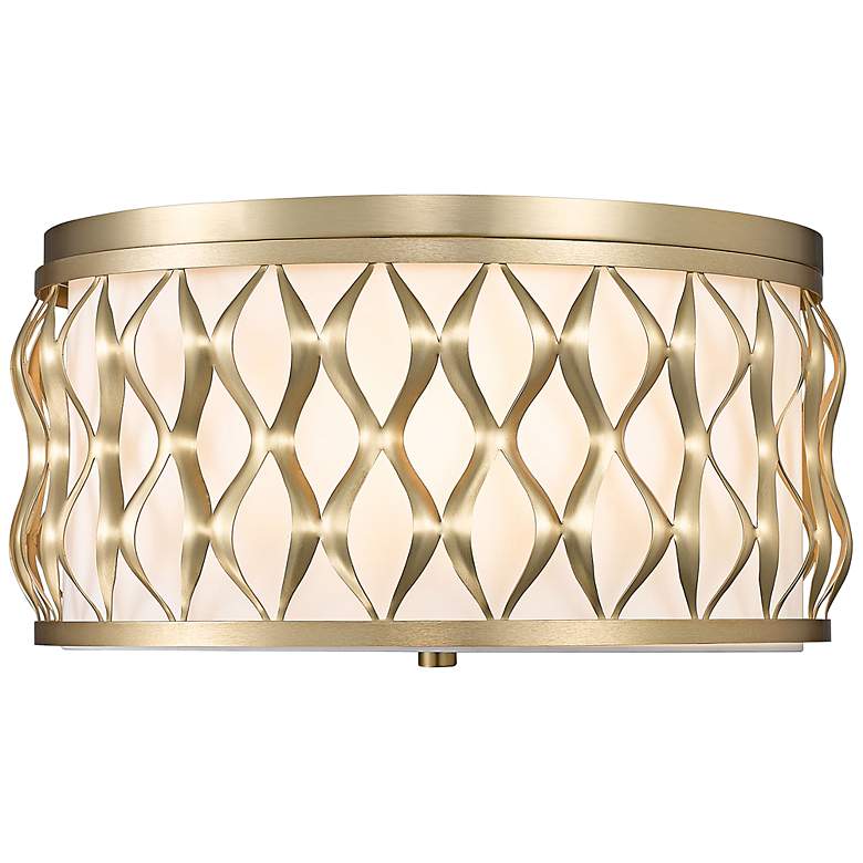 Image 2 Harden 16 1/4" Wide Modern Gold Drum Ceiling Light