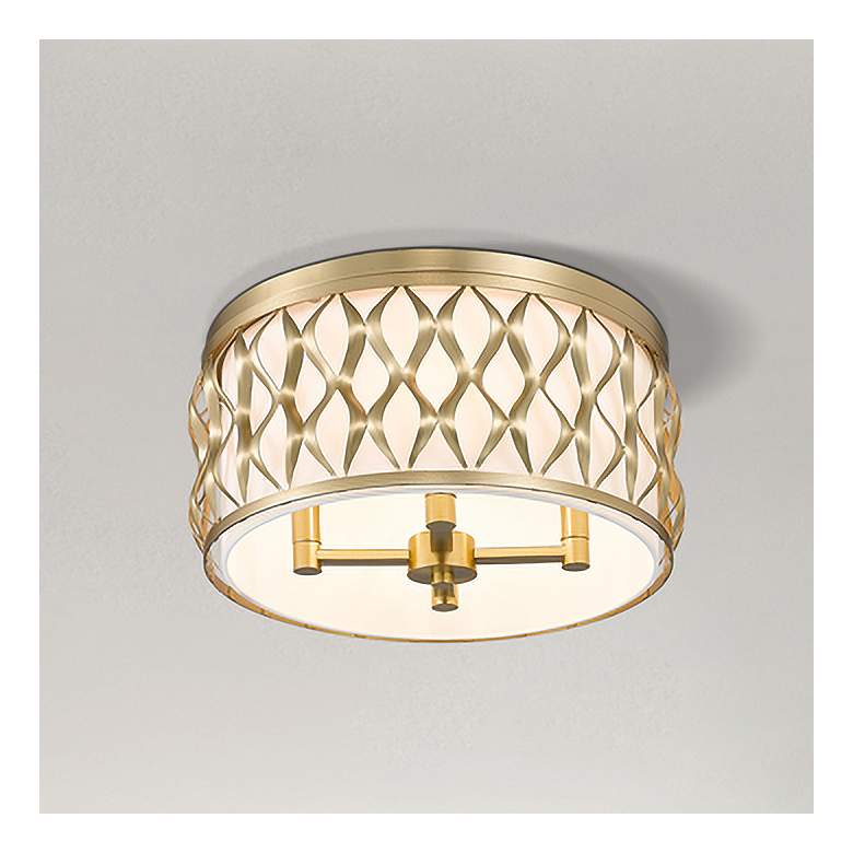 Image 1 Harden 16 1/4" Wide Modern Gold Drum Ceiling Light