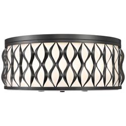 Harden 20 1/4" Wide Matte Black Drum Ceiling Light