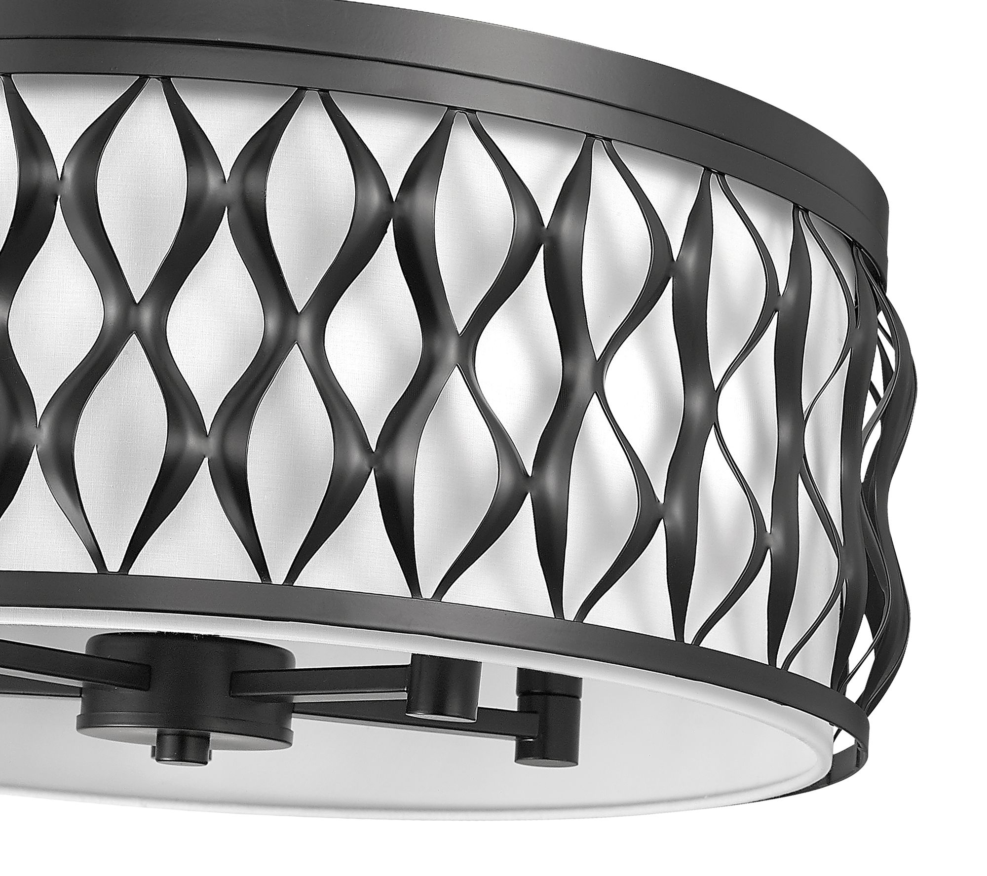 Harden 20 1/4" Wide Matte Black Drum Ceiling Light in scene