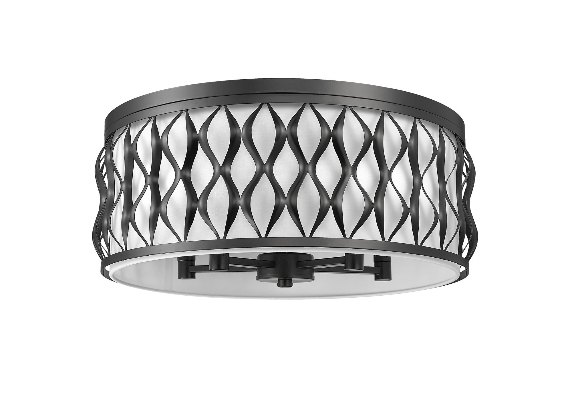 Harden 20 1/4" Wide Matte Black Drum Ceiling Light in scene