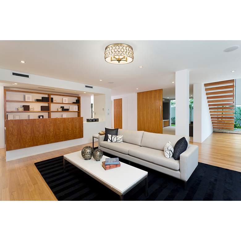 Image 3 Harden 20 1/4" Wide Modern Gold Drum Ceiling Light more views