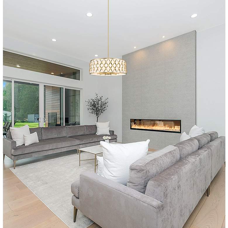 Image 3 Harden 32" Wide Modern Gold Drum Pendant Light more views