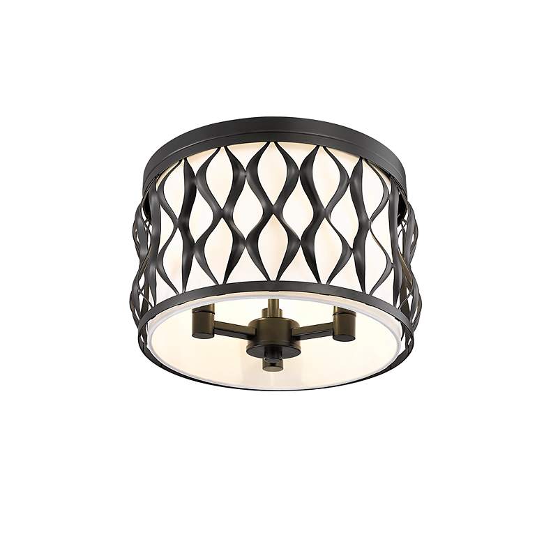 Image 5 Harden by Z-Lite Matte Black 3 Light Flush mount more views