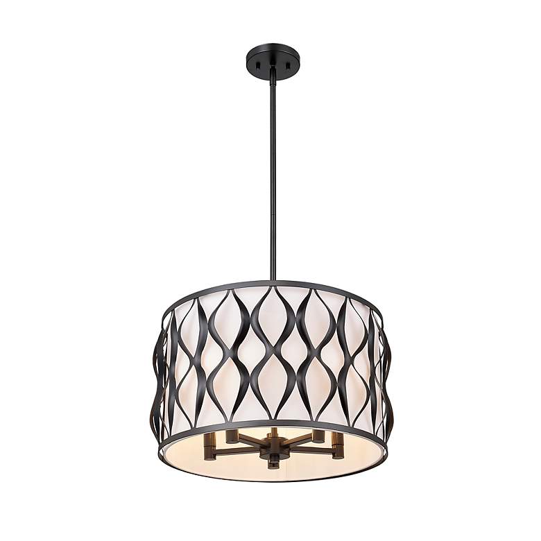 Image 4 Harden by Z-Lite Matte Black 5 Light Pendant more views