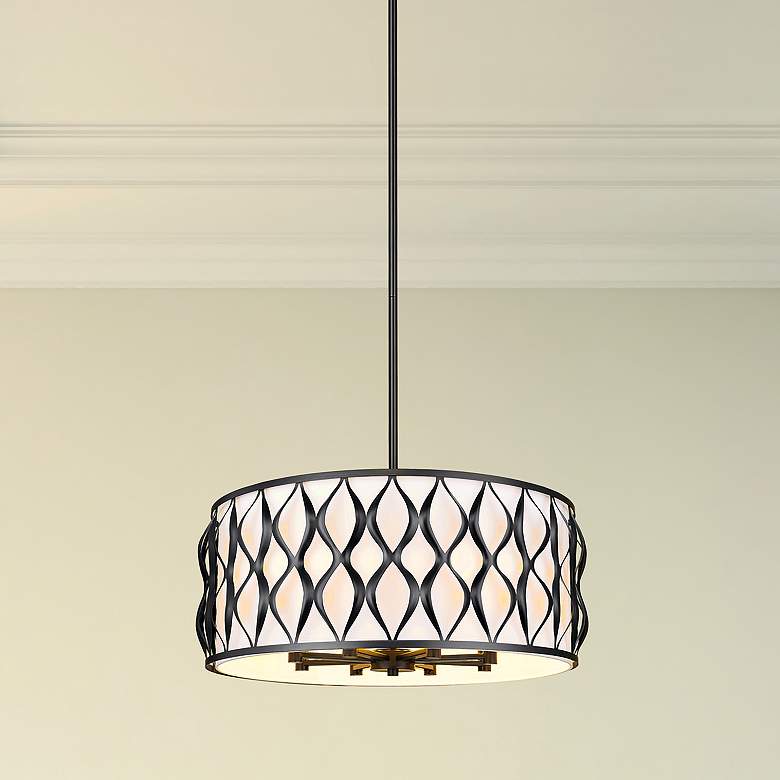 Image 1 Harden by Z-Lite Matte Black 8 Light Pendant