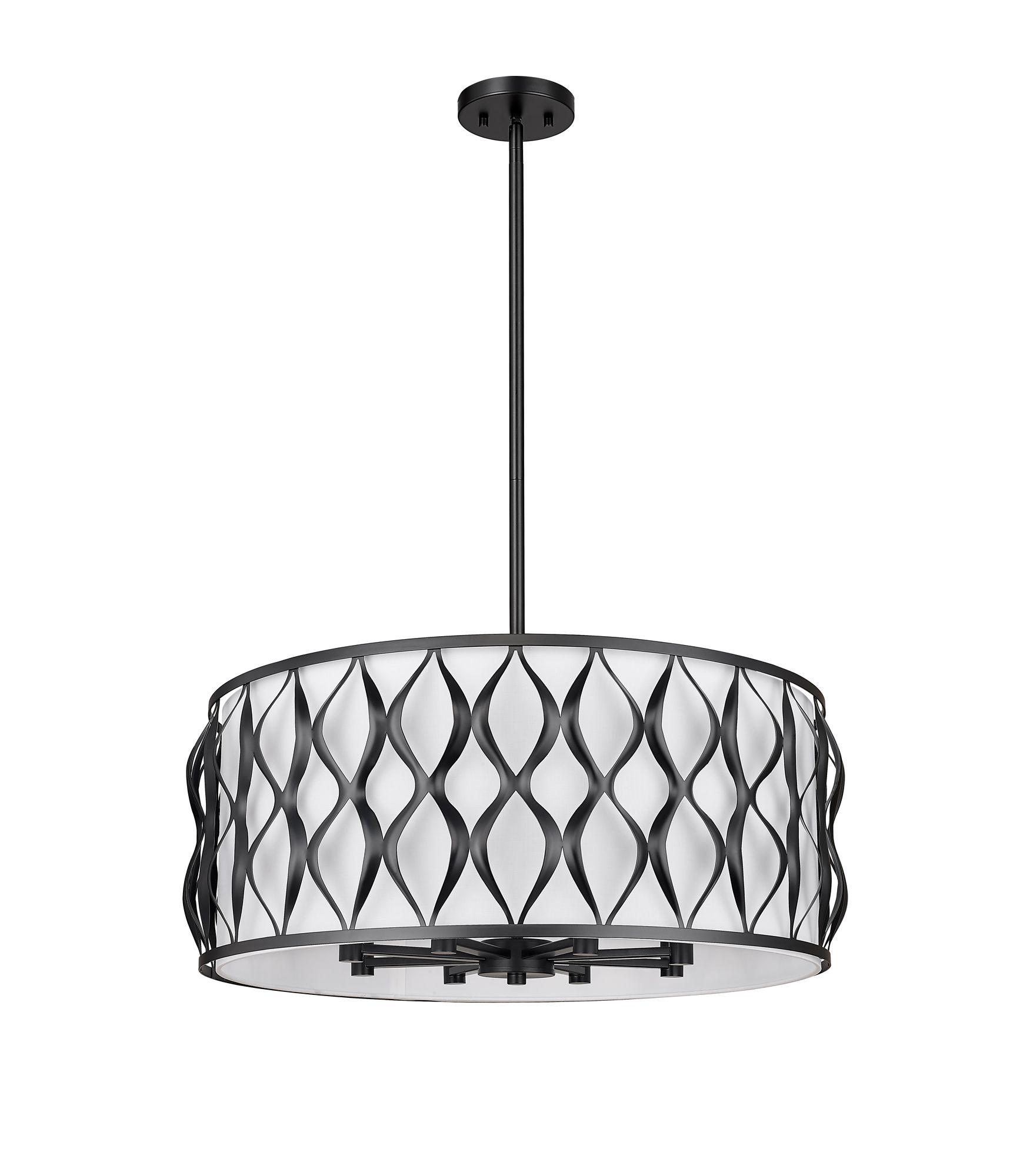 Harden by Z-Lite Matte Black 8 Light Pendant