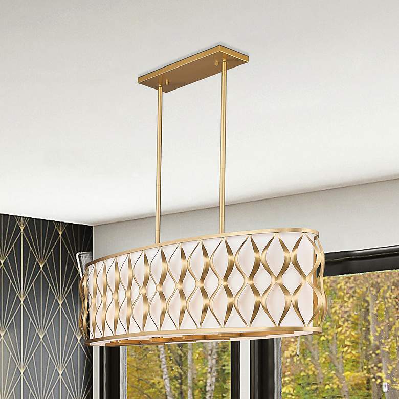 Image 1 Harden by Z-Lite Modern Gold 10 Light Linear Chandelier
