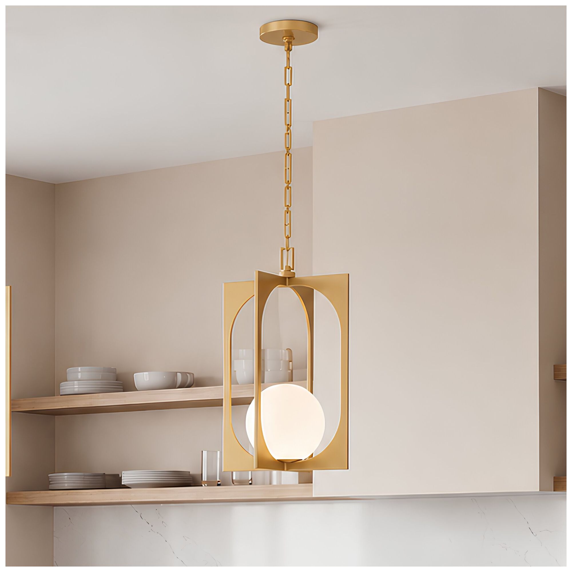 Harding 1-Light Pendant in Spun Gold