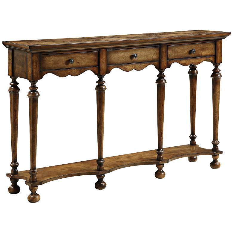 Image 1 Harding Rich Wood 3-Drawer Console Table