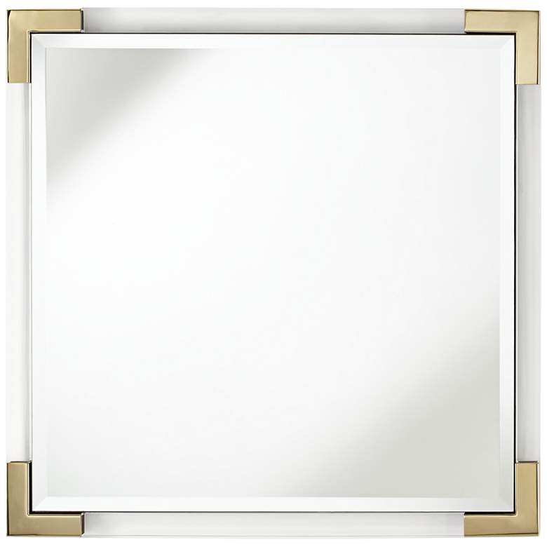 Image 1 Hardtner Brass and Acrylic 21 1/2" Square Wall Mirror