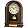 Hardwick 10" High Walnut Finish Bulova Table Clock