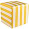 Hardy Golden Yellow Stripe Fabric Cube Ottoman