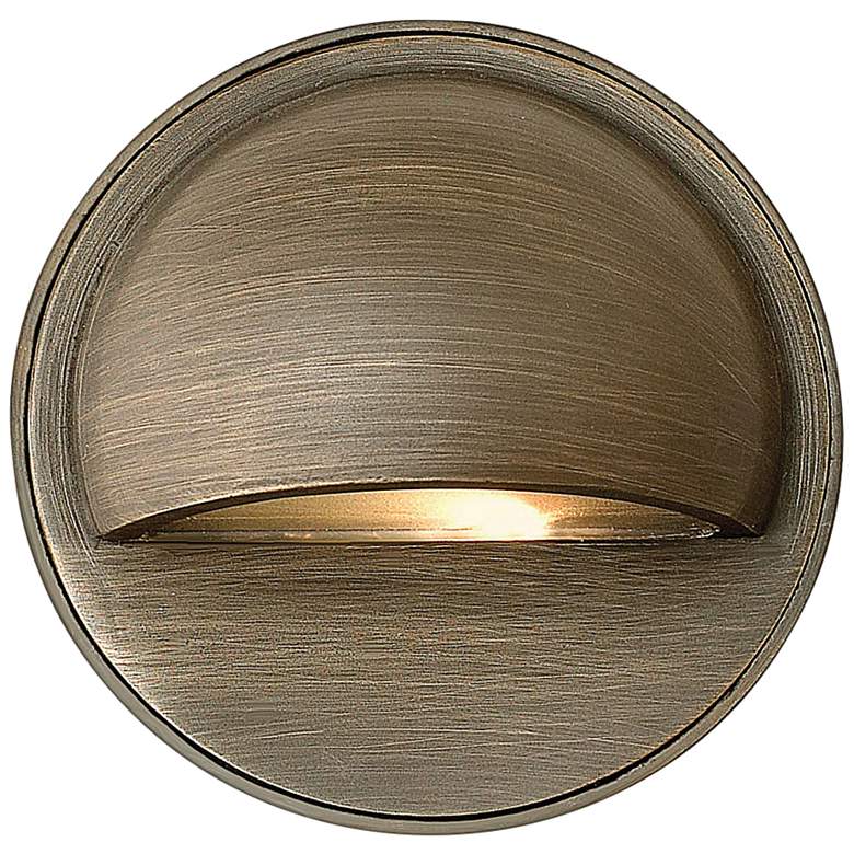 Hardy Island 3 1/2&quot;H Bronze LED Round Eyebrow Deck Sconce