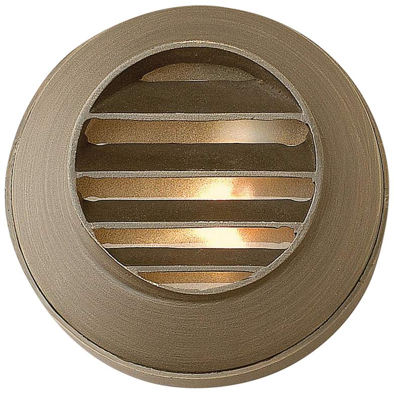 Image 1 Hardy Island 3 1/2 inchH Bronze Round Louvered Deck Sconce