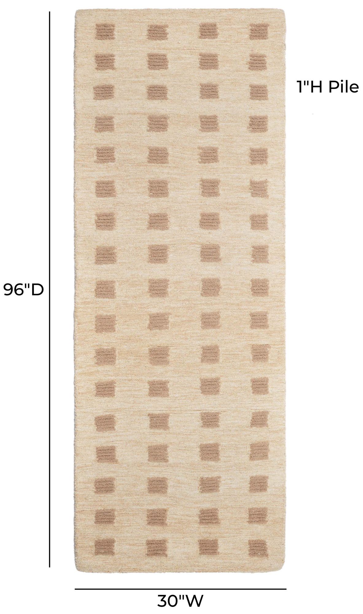 Image 3 Hari Natural Hand-Tufted 2'6" x 8' Runner Rug more views