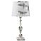 Harlan Distressed Ivory Table Lamp with Antique Ledger