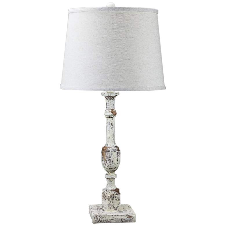 Image 1 Harlan Distressed White Table Lamp