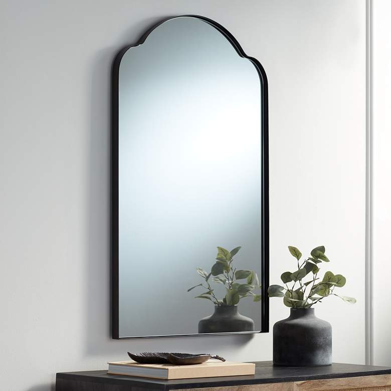 Image 1 Harlan Oil-Rubbed Bronze 22 inch x 36 inch Arch Top Wall Mirror