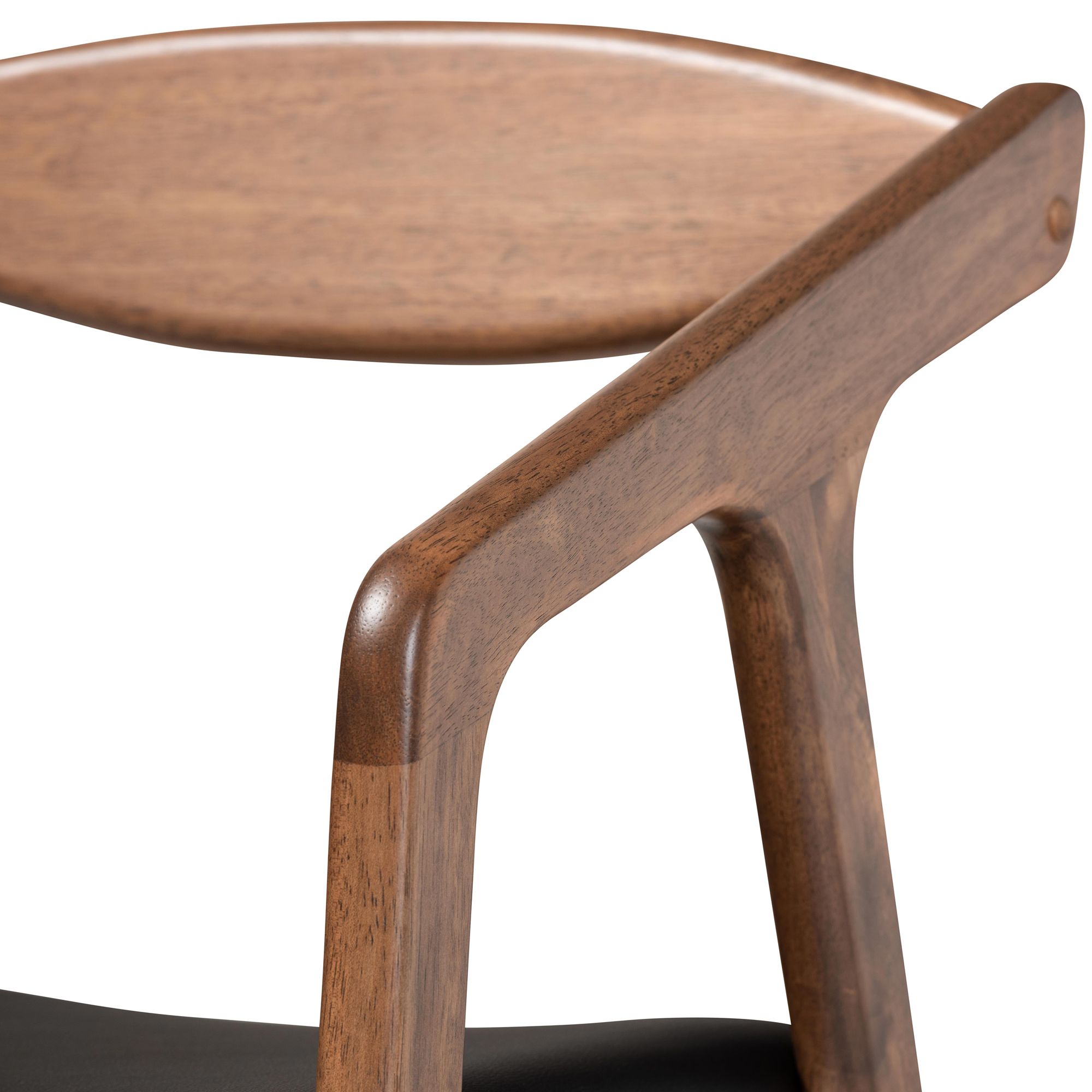 Image 4 Harland Black Faux Leather and Wood Dining Chairs Set of 2 more views