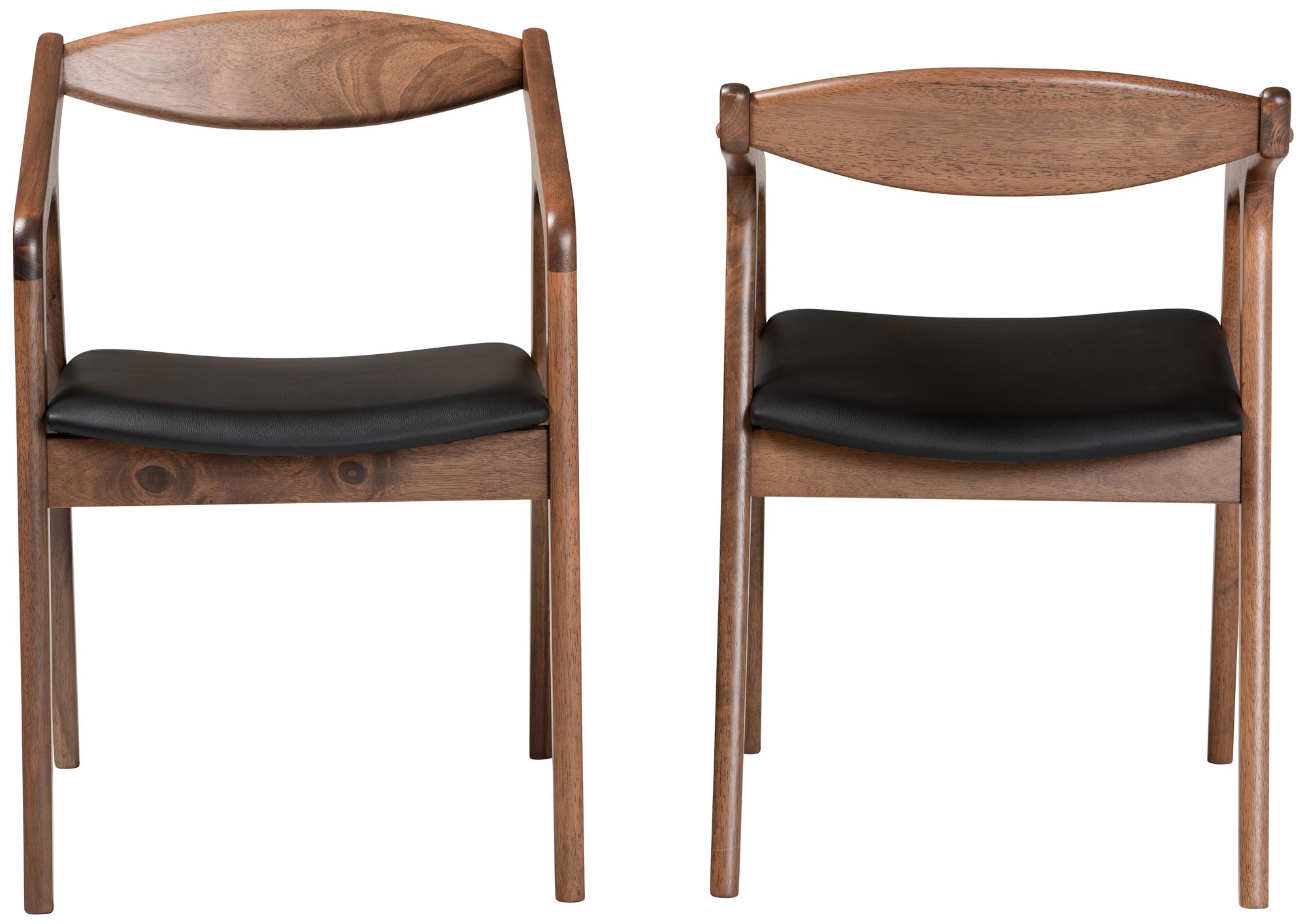 Image 6 Harland Black Faux Leather and Wood Dining Chairs Set of 2 more views