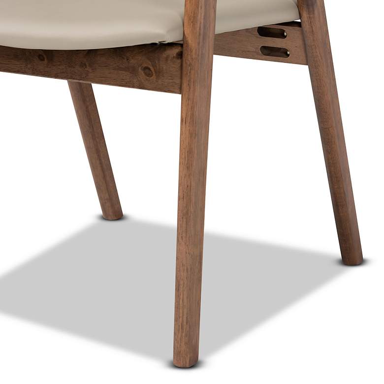 Image 5 Harland Gray Faux Leather and Wood Dining Chairs Set of 2 more views