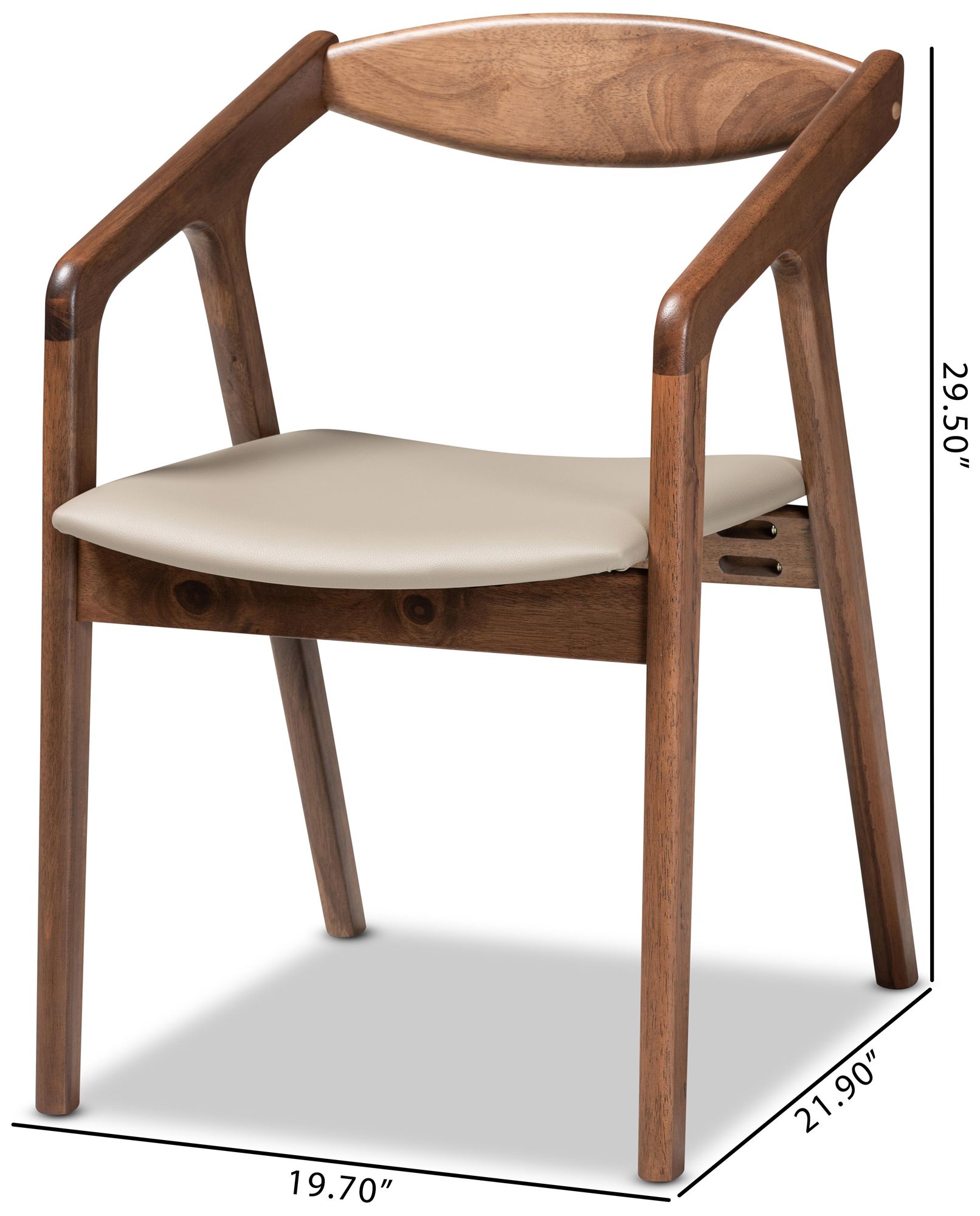 Harland Gray Faux Leather and Wood Dining Chairs Set of 2 in scene