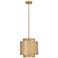 Harlech 12 1/4" Wide Rubbed Brass Double Drum Pendant Light