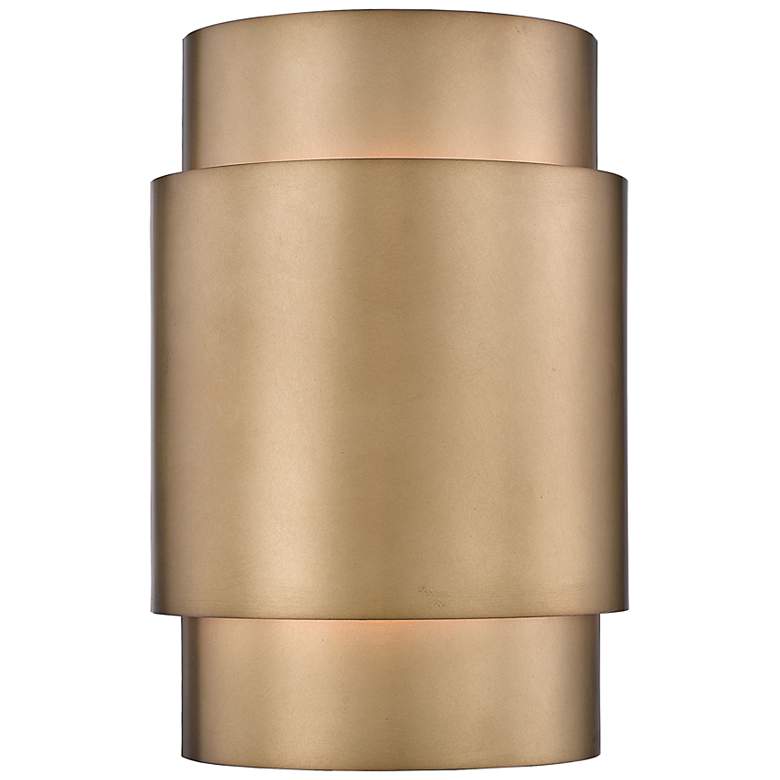 Image 2 Harlech 12 3/4" High Rubbed Brass Wall Sconce