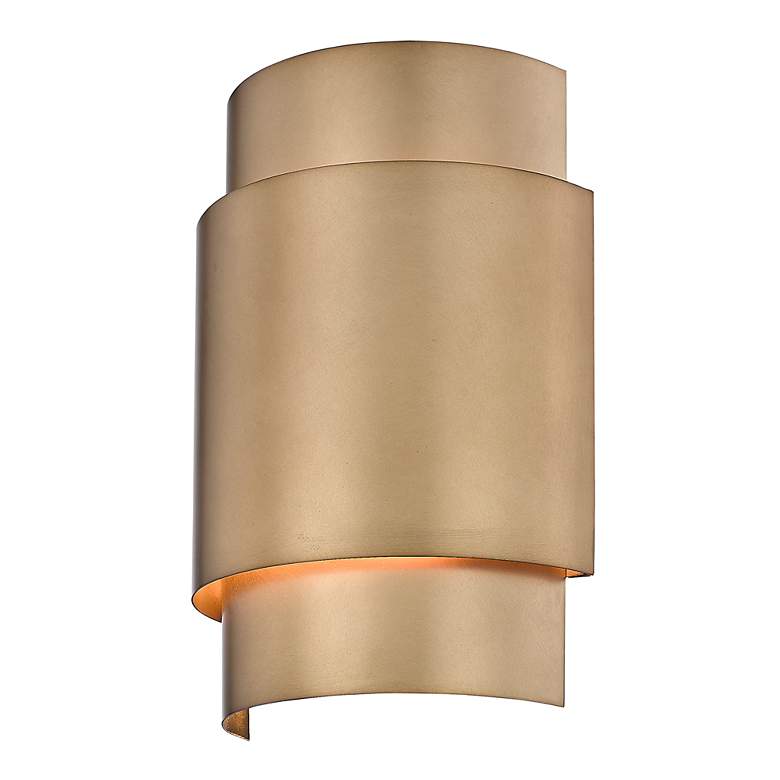 Image 6 Harlech 12 3/4" High Rubbed Brass Wall Sconce more views