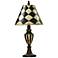 Harlequin and Stripe Black and Antique White Urn Table Lamp