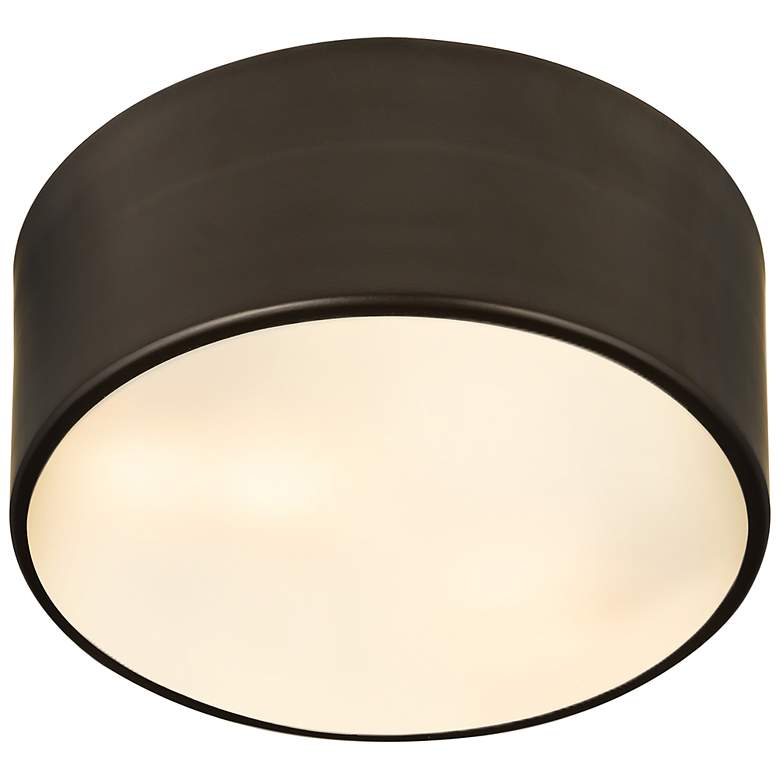 Image 7 Harley 12" Wide Bronze Drum Ceiling Light more views