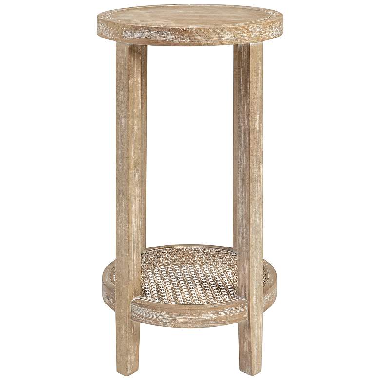 Image 5 Harley 15 inch Wide Reclaimed Wheat Wood Round Accent Table more views