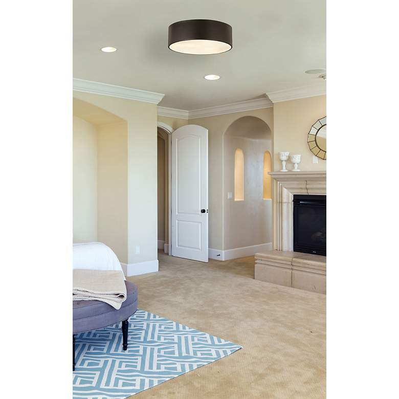 Image 4 Harley 16" Wide Bronze Drum Ceiling Light more views