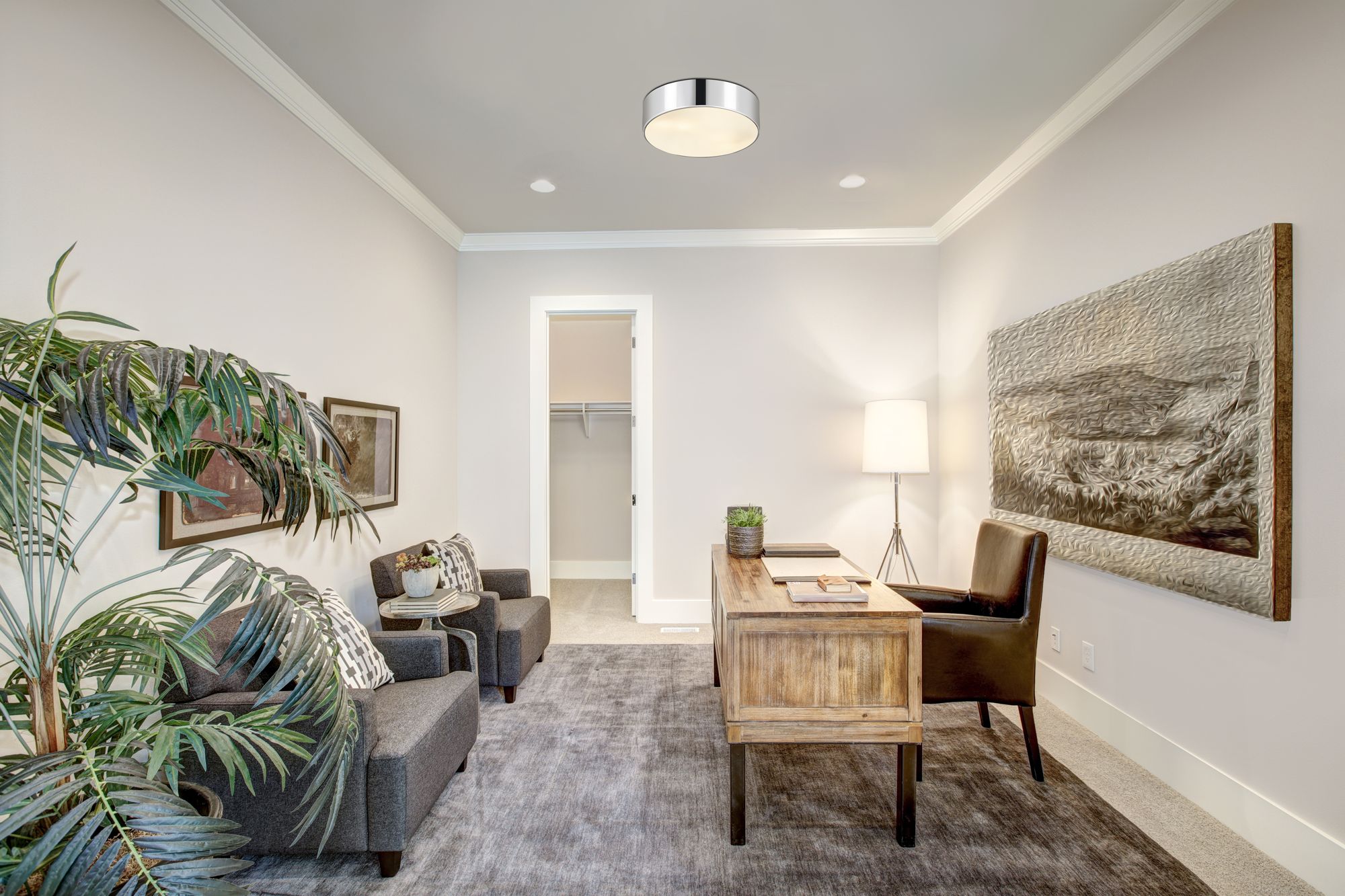 Image 4 Harley 20" Wide Chrome Drum Ceiling Light more views