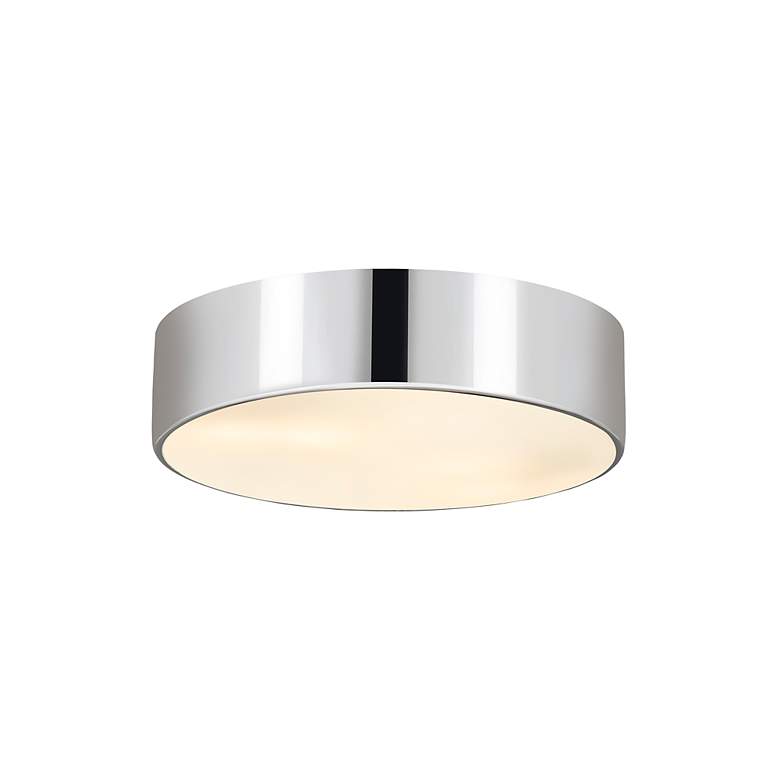 Image 5 Harley 20" Wide Chrome Drum Ceiling Light more views