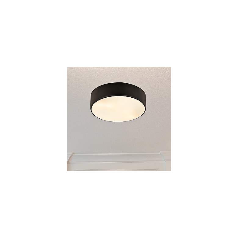 Image 2 Harley 20" Wide Matte Black Drum Ceiling Light
