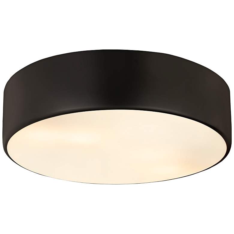 Image 5 Harley 20" Wide Matte Black Drum Ceiling Light more views