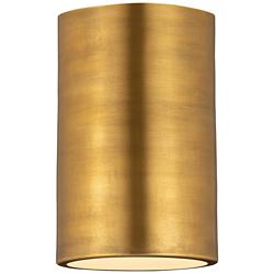 Harley 5" Wide Rubbed Brass Cylinder Ceiling Light