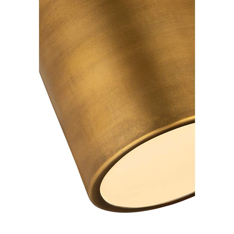 Image 7 Harley 5" Wide Rubbed Brass Cylinder Ceiling Light more views