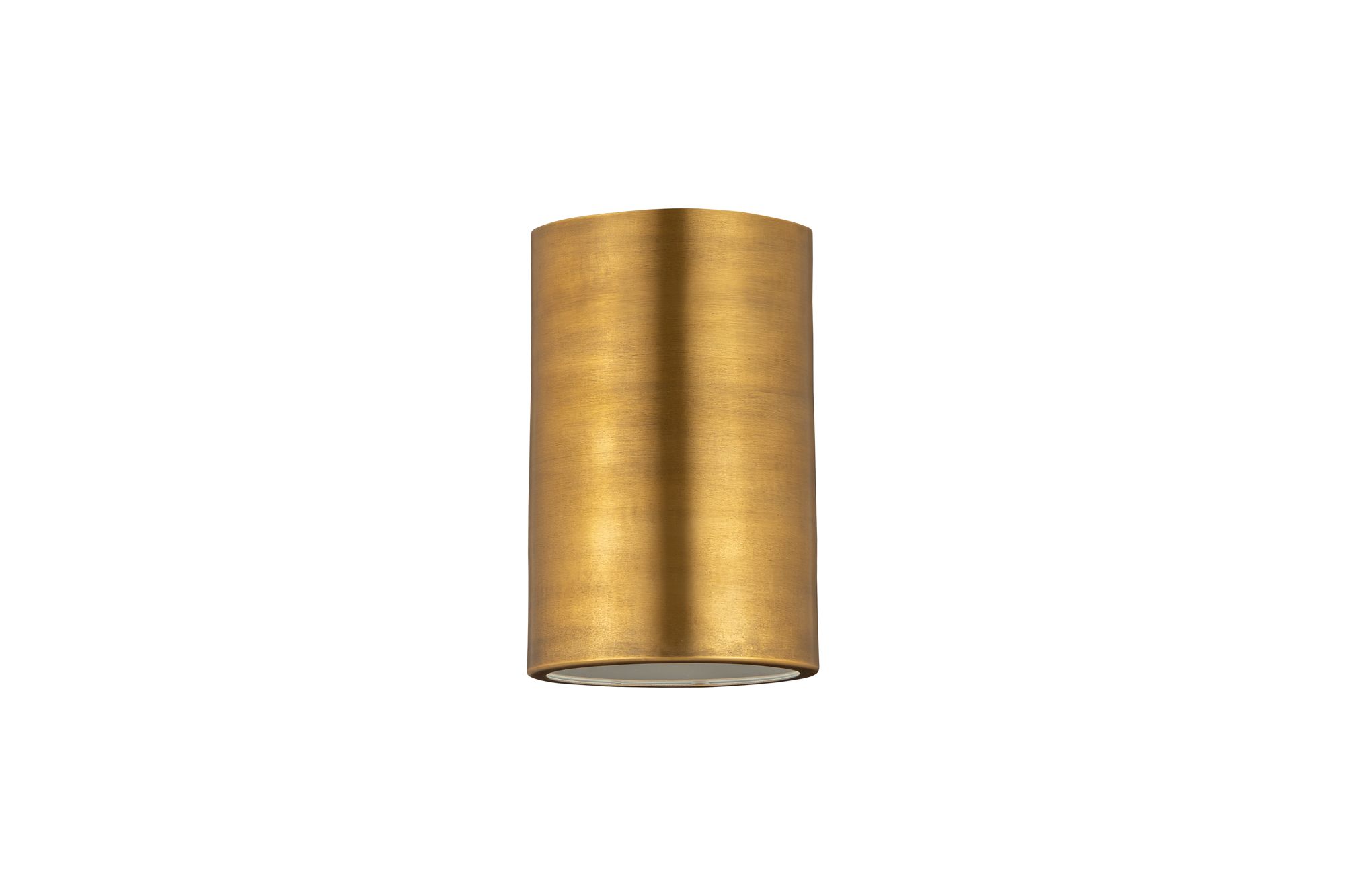 Harley 5" Wide Rubbed Brass Cylinder Ceiling Light in scene