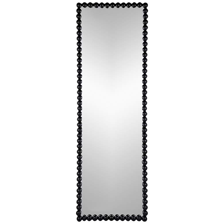 Image 1 Harley 72 inch x 23 inch Black Metal Beaded Mirror