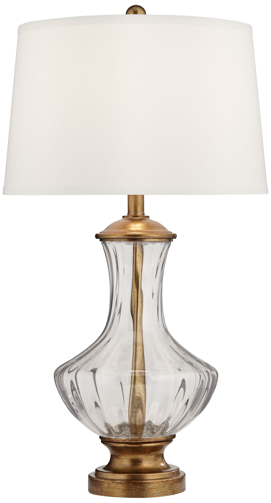 Image 2 Harlow 28 1/2" Brass Vintage Glass Traditional Table Lamp