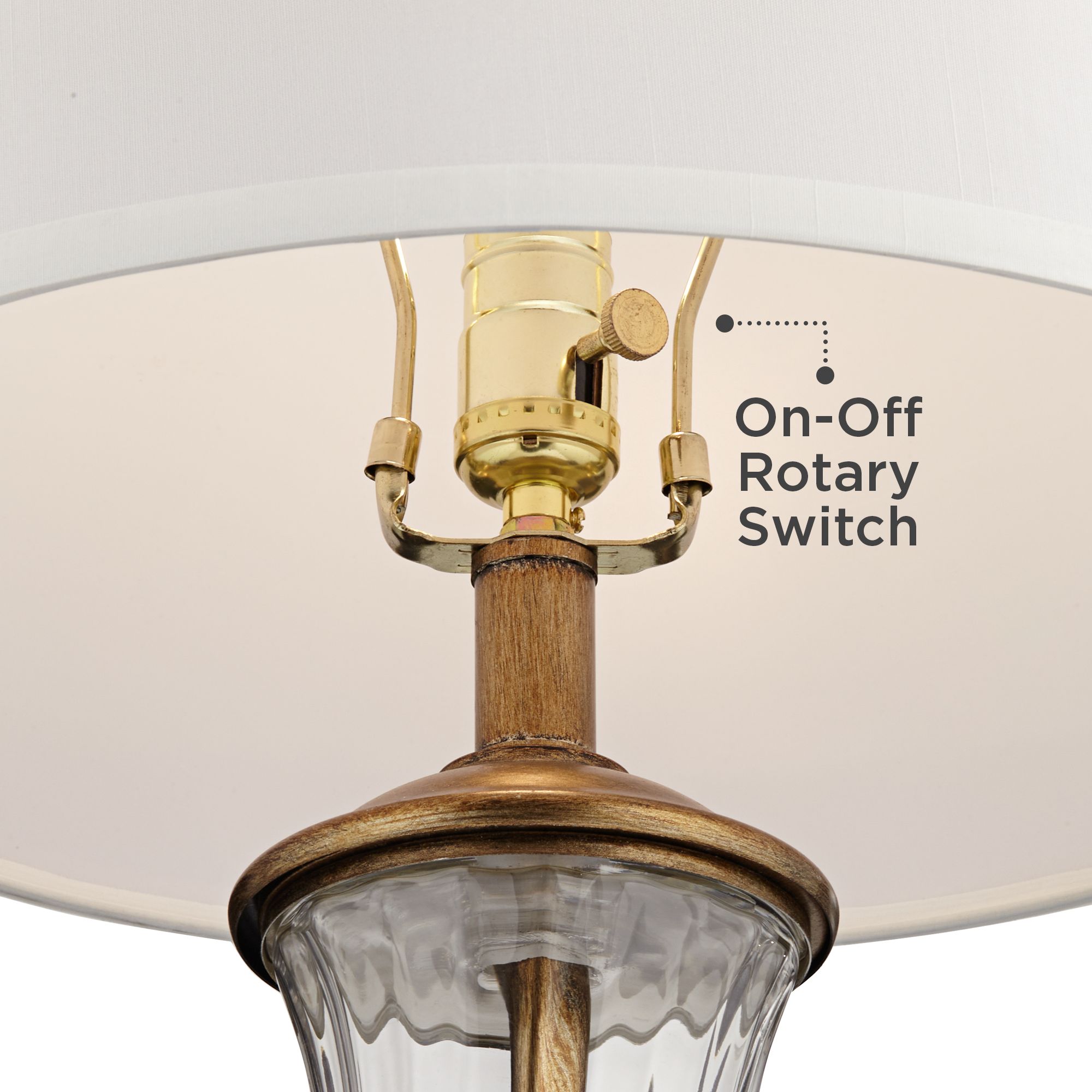 Image 5 Harlow 28 1/2" Brass Vintage Glass Traditional Table Lamp more views