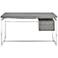 Harlow Gray and Stainless Steel 2-Drawer Desk