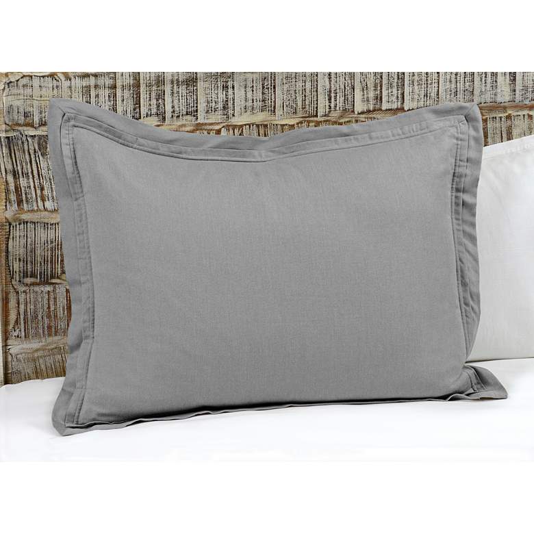 Image 1 Harlow Gray Fabric Standard Pillow Sham