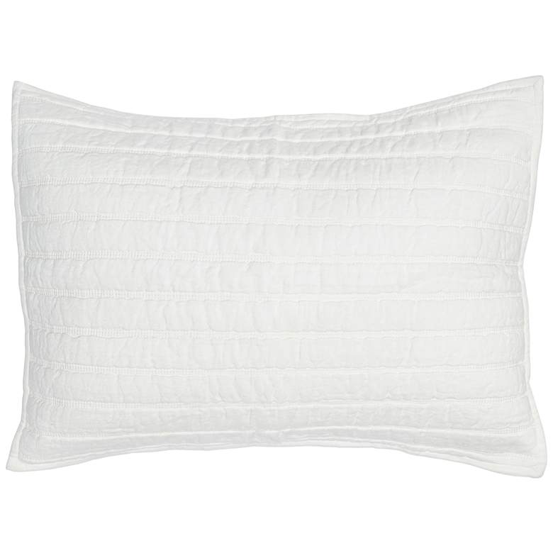 Image 1 Harlow Ivory Stripe Linen Standard Pillow Sham