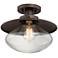 Harlow Modern Farmhouse Glass and Bronze Ceiling Light